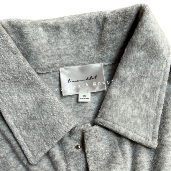 LINE & DOT Sasha Terry Cloth Romper Belted Shorts Grey XS Revolve - Picture 4 of 13